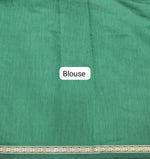 Dark Green Semi Maheshwari Silk Cotton Saree blouse