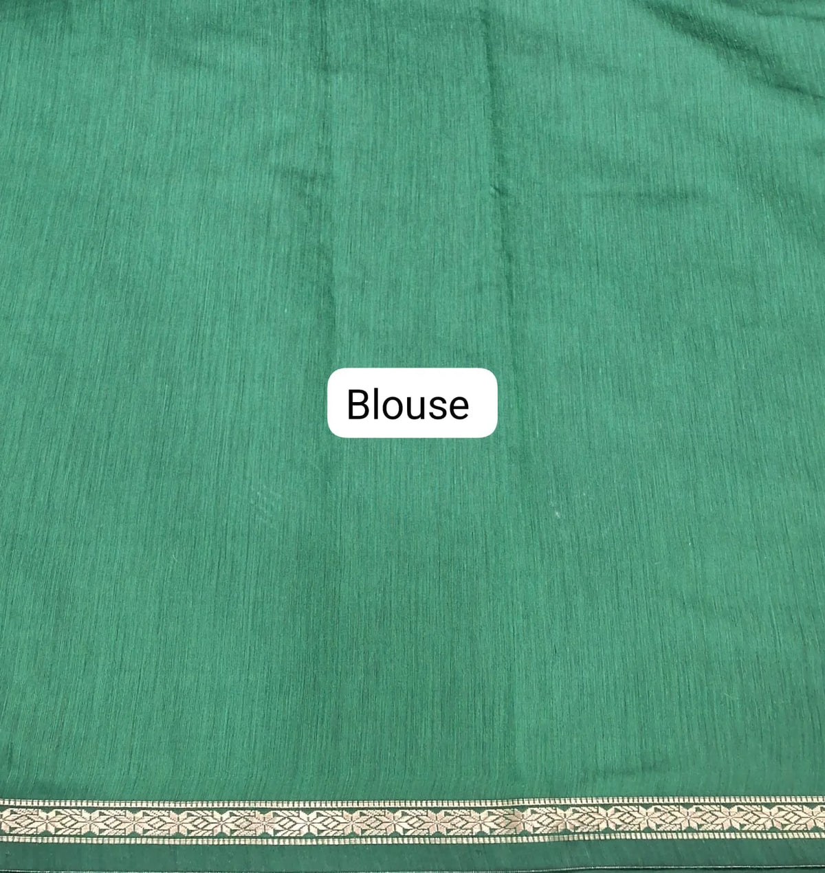 Dark Green Semi Maheshwari Silk Cotton Saree blouse