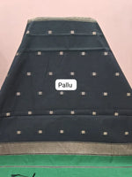 Bottle Green Semi Maheshwari Silk Cotton Saree pallu