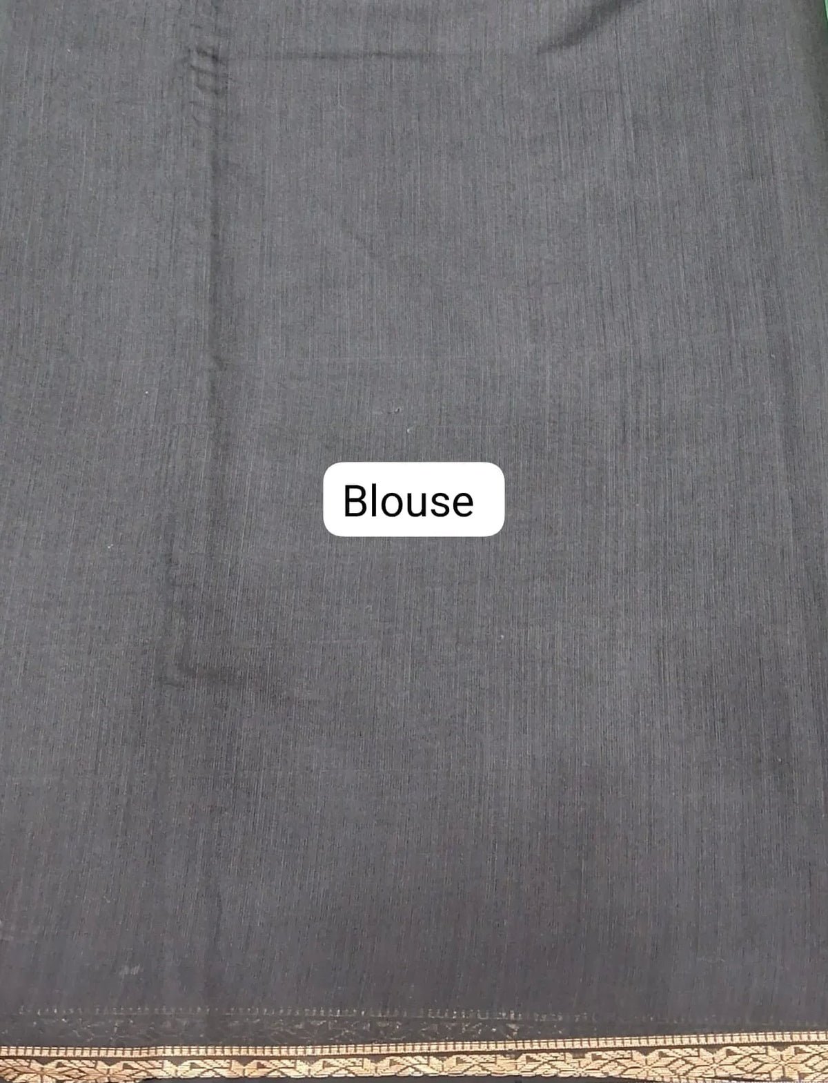 Bottle Green Semi Maheshwari Silk Cotton Saree blouse
