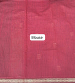 Dark Bottle Green Semi Maheshwari Silk Cotton Saree blouse
