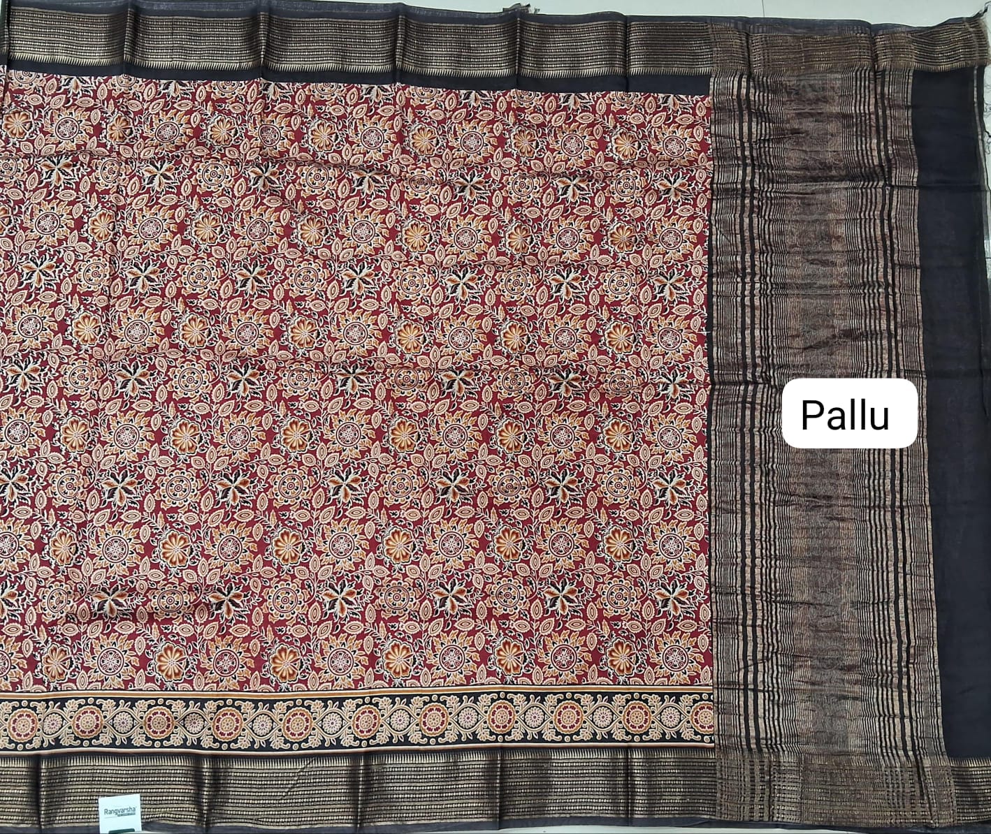 Red Moonga SIilk Saree Pallu