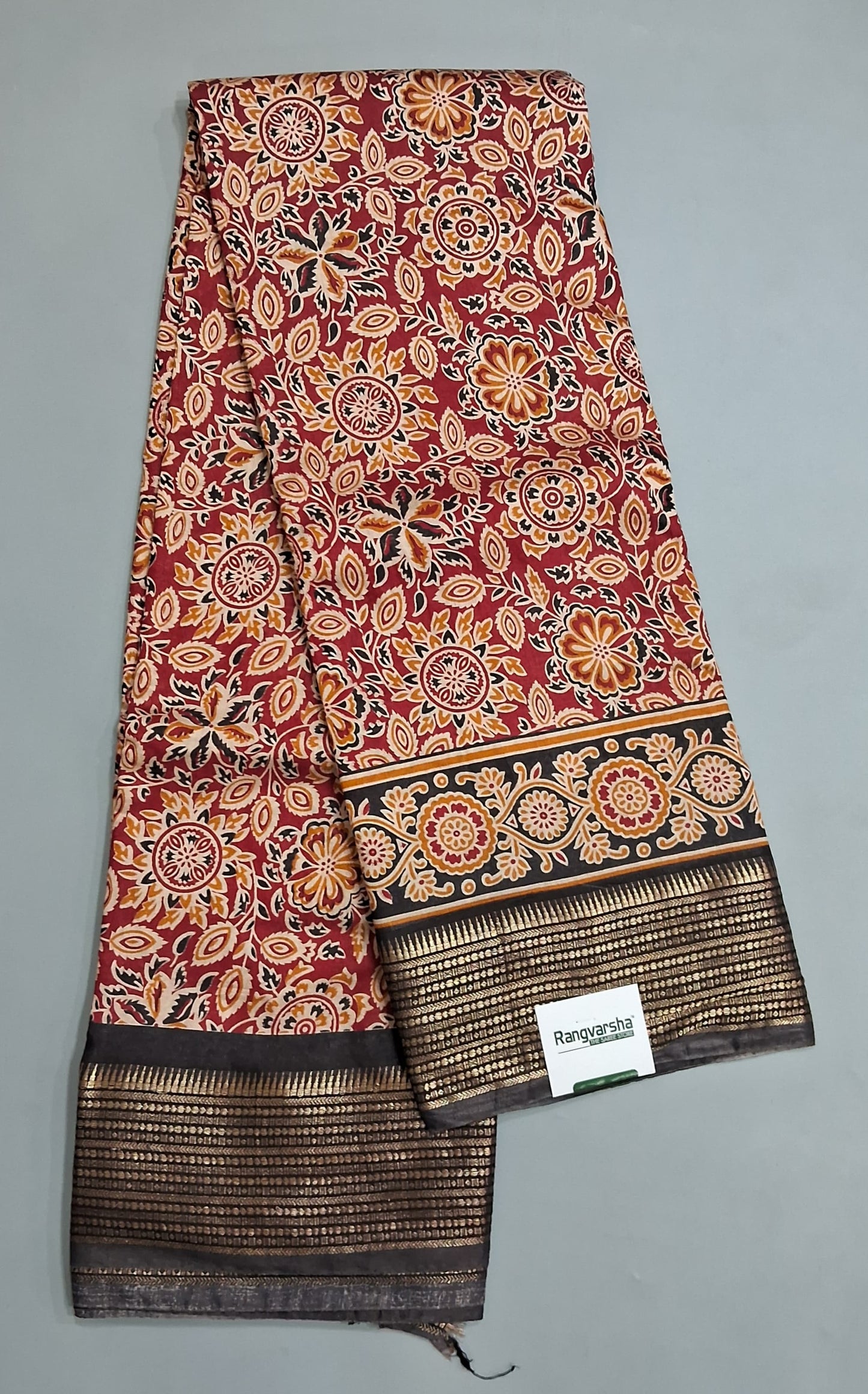 Red Moonga SIilk Saree