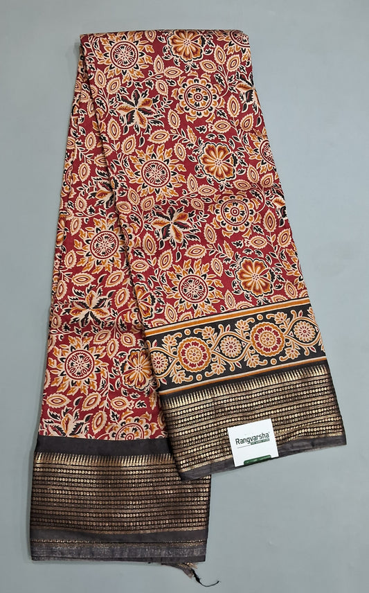 Red Moonga SIilk Saree