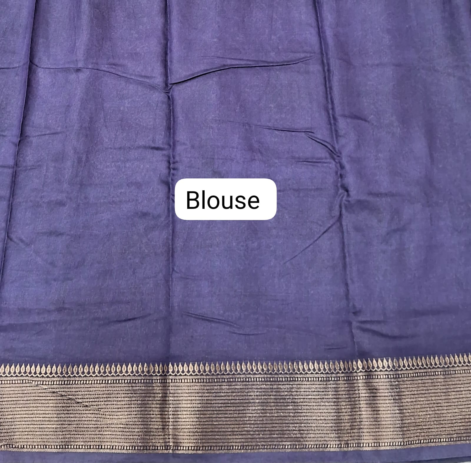 Blue Moonga Silk Saree Blouse