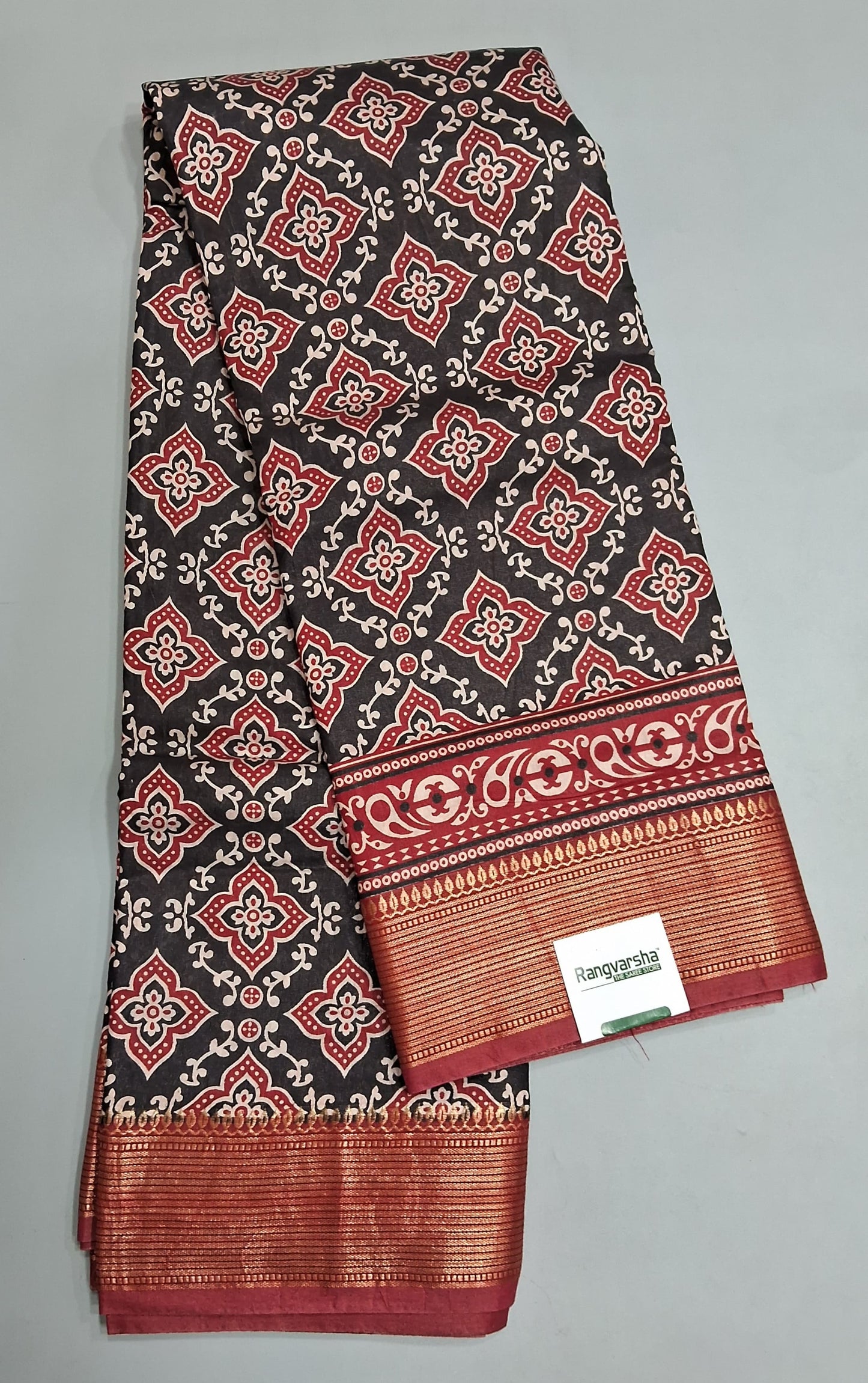 Black Moonga Silk Saree 