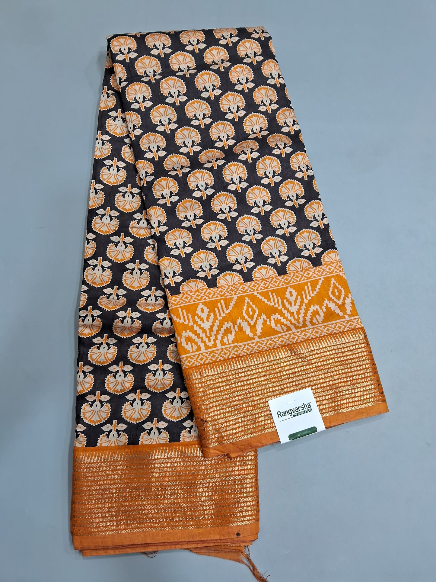 Black Moonga Silk Saree 