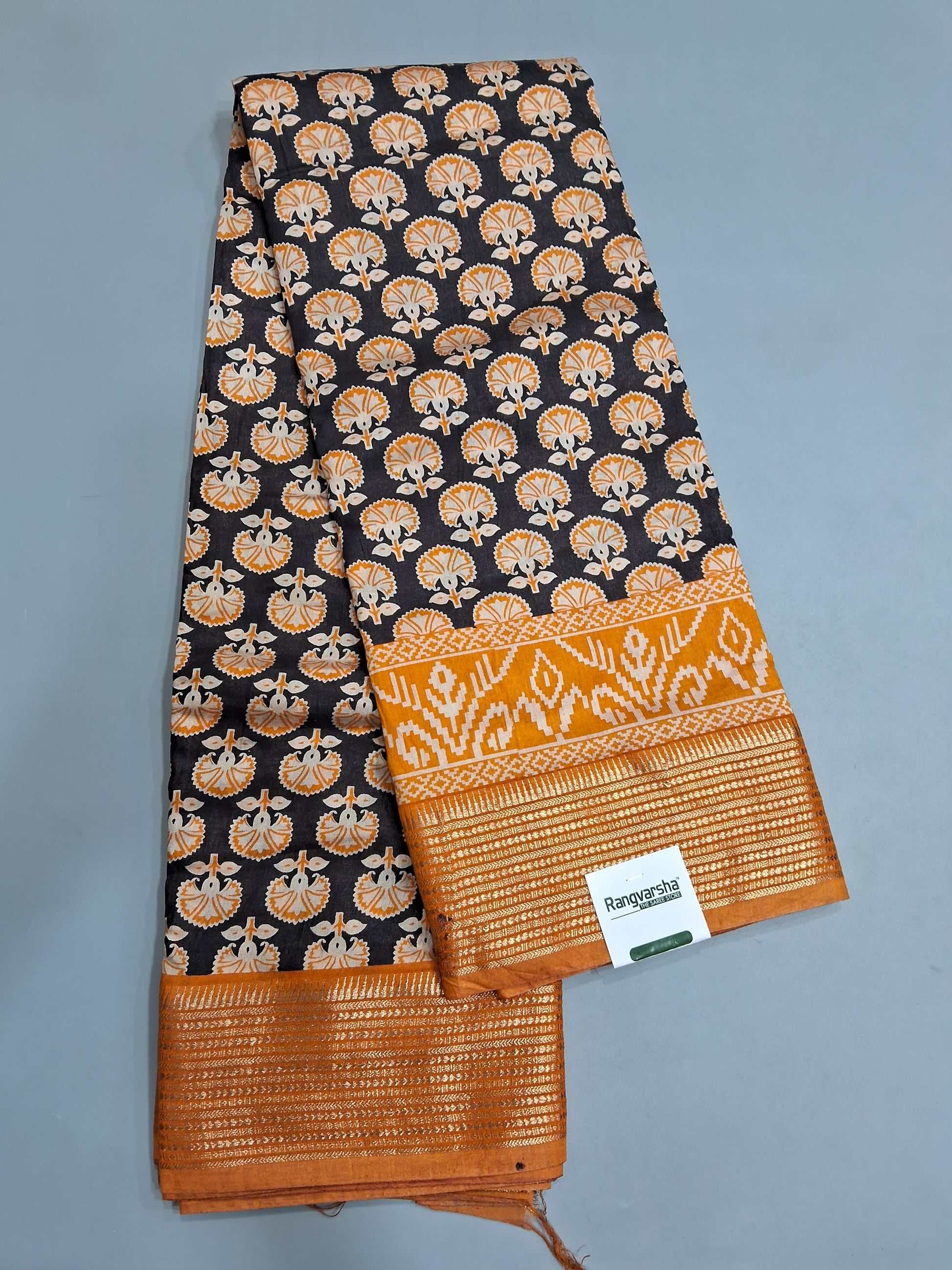 Black Moonga Silk Saree 