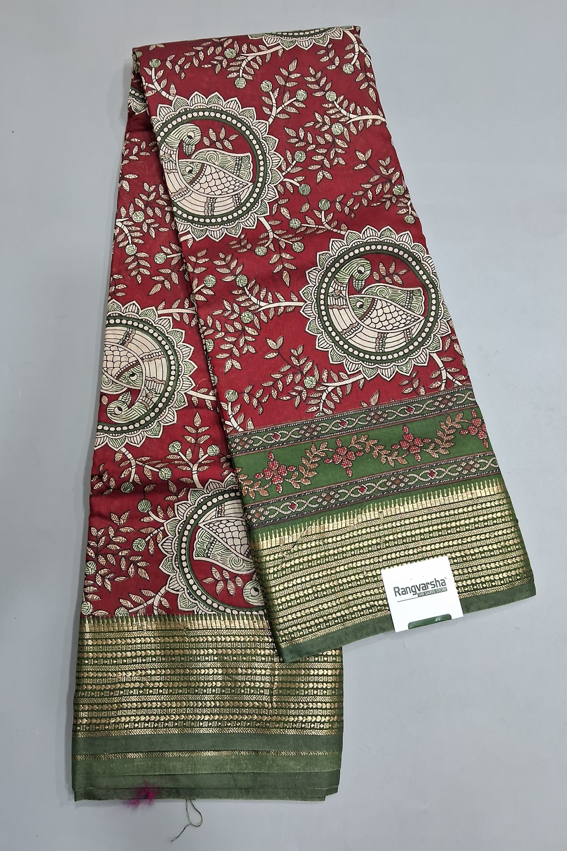 Maroon Moonga Silk Saree