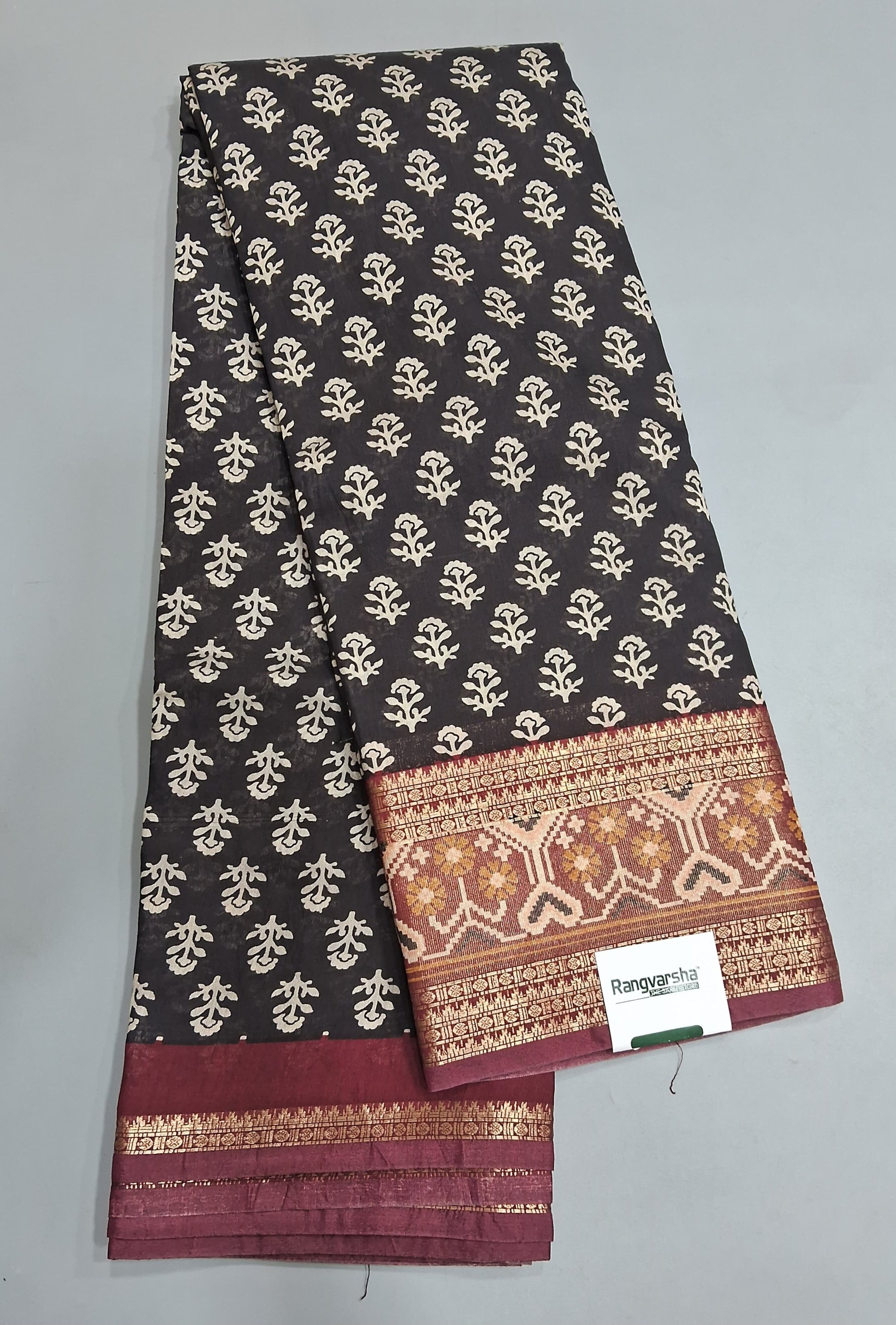 Black Moonga Silk Saree 