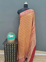 Mango Yellow Moonga Glow Saree