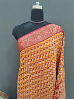 Mango Yellow Moonga Glow Saree 