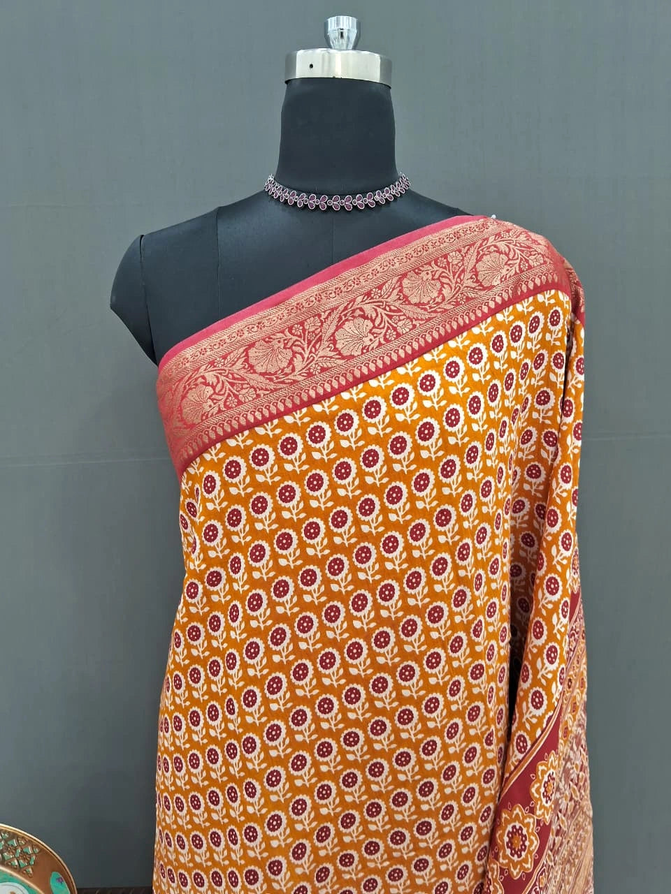 Mango Yellow Moonga Glow Saree 
