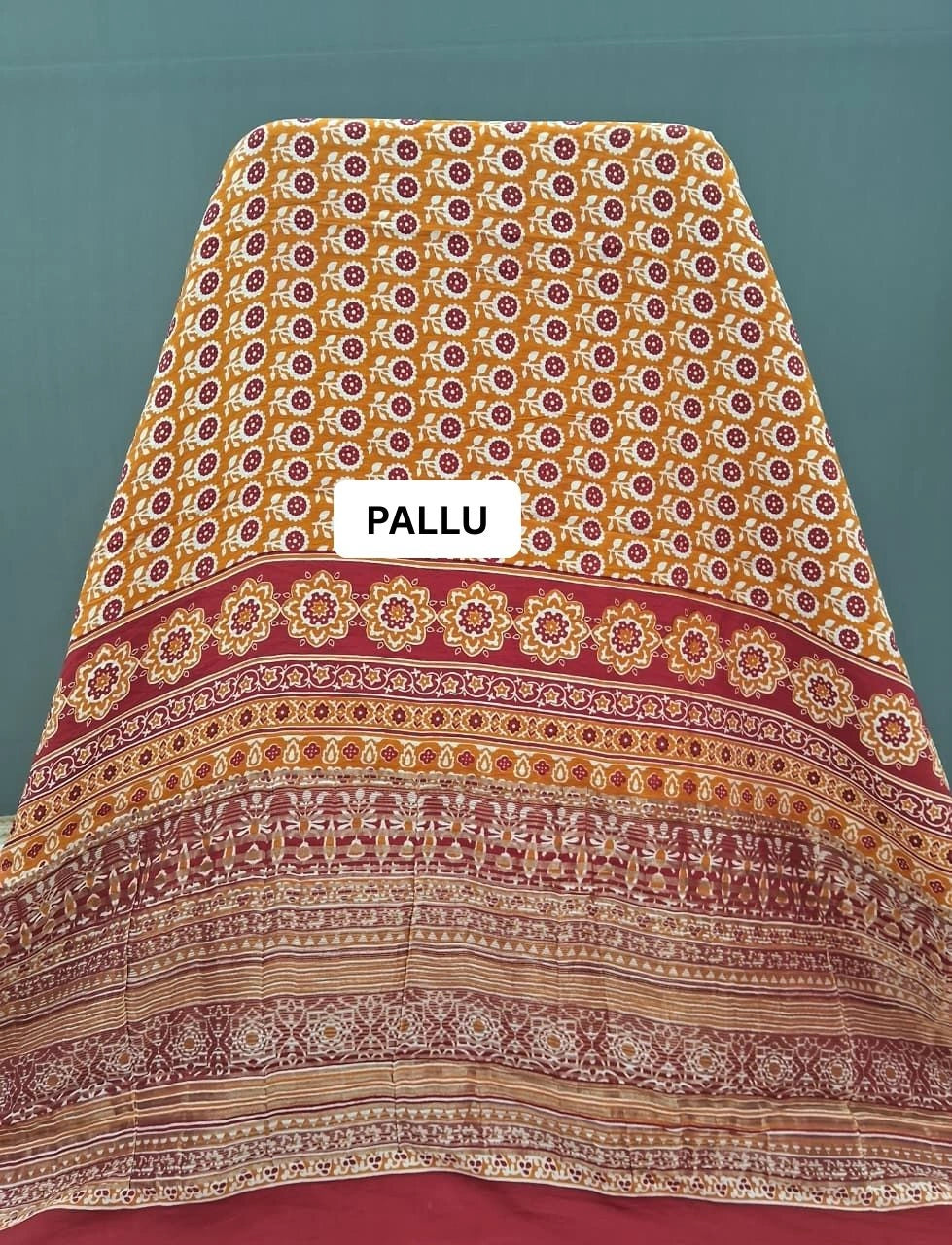 Mango Yellow Moonga Glow Saree PALLU