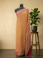 Mango Yellow Moonga Glow Saree
