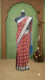 Regal Maroon Moonga Silk saree
