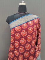 Regal Maroon Moonga Silk saree 