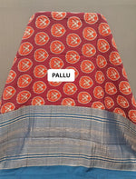 Regal Maroon Moonga Silk saree pallu