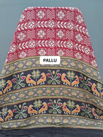 Maroon Moonga silk saree pallu
