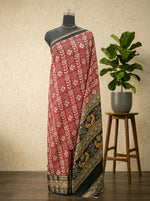 Maroon Moonga silk saree