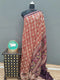 Brick Red Moonga silk Saree with Cream Print