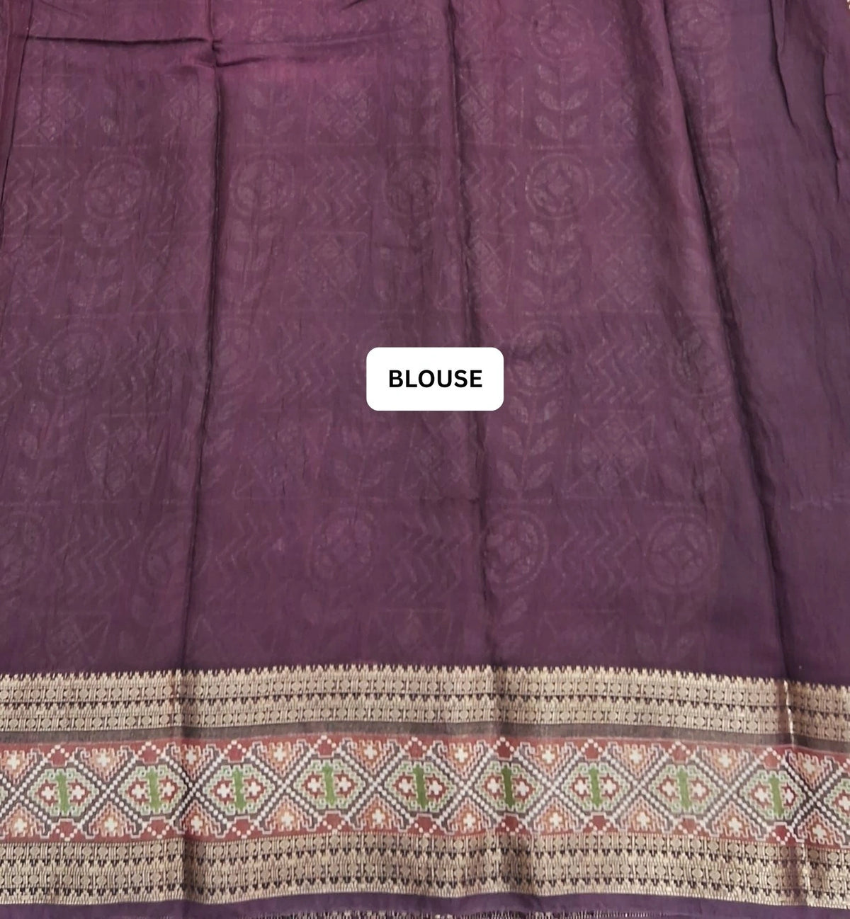 Brick Red Moonga silk Saree Blouse