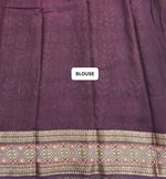 Brick Red Moonga silk Saree Blouse