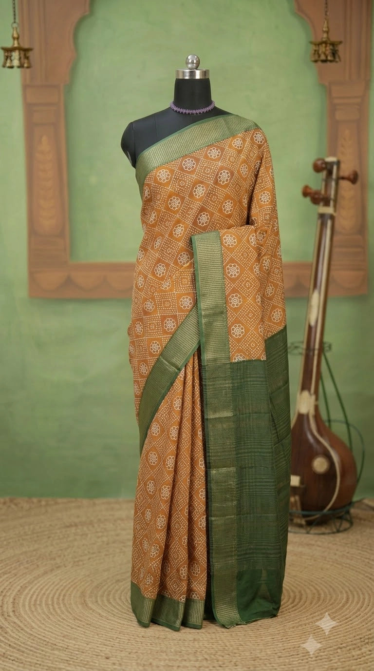 Golden Mango Silk Grandeur Saree