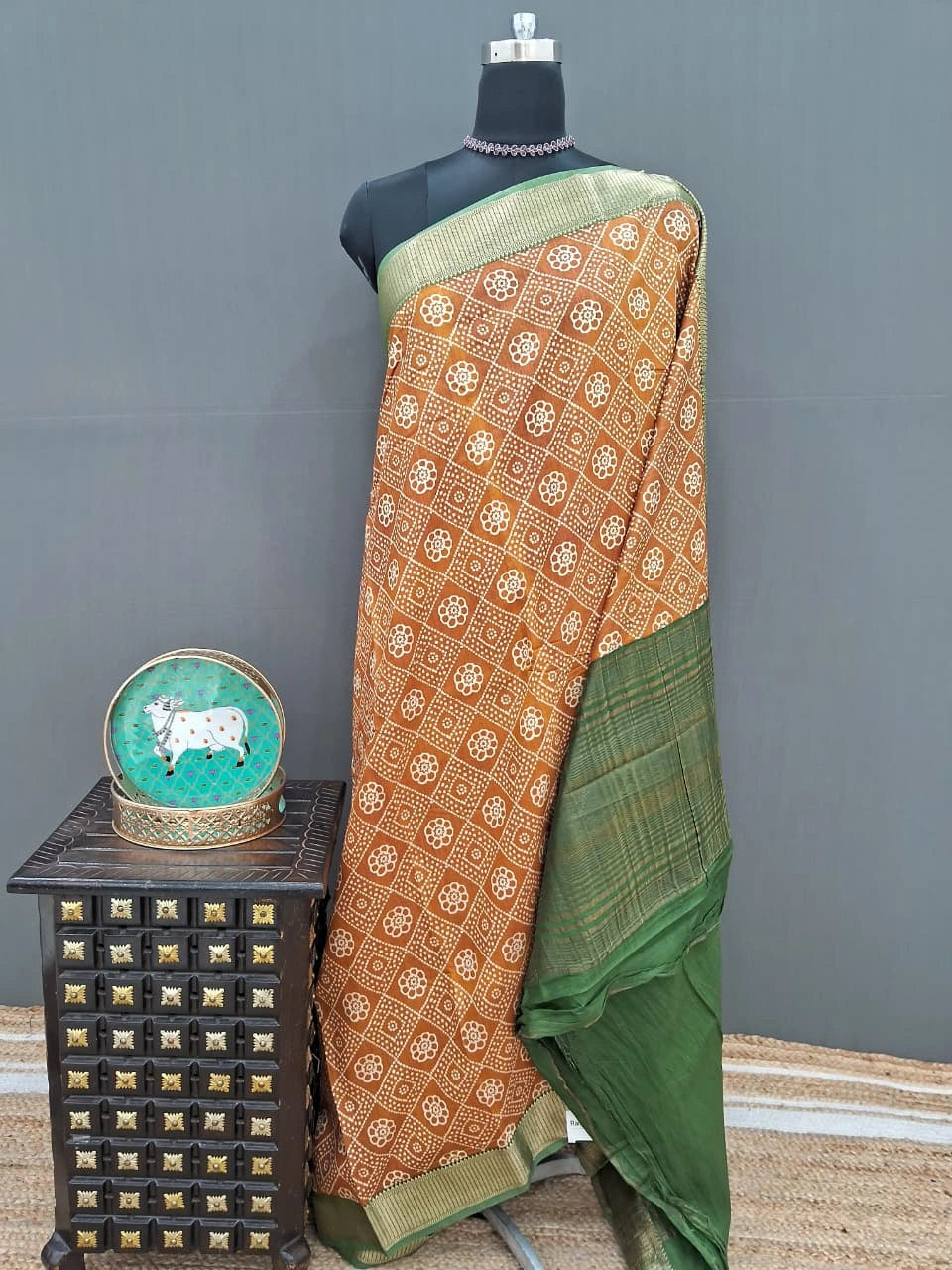 Golden Mango Silk Grandeur Saree
