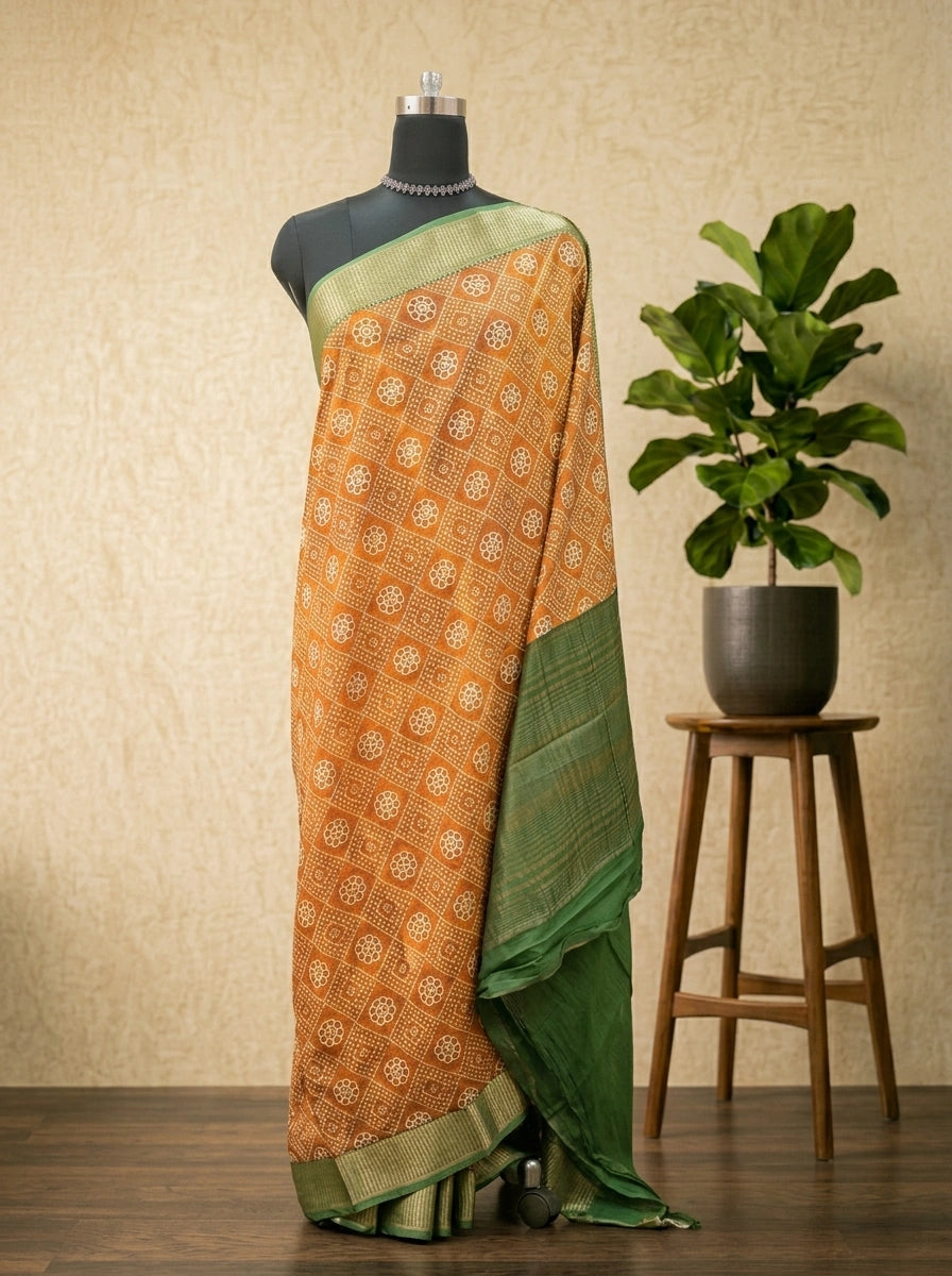Golden Mango Silk Grandeur Saree