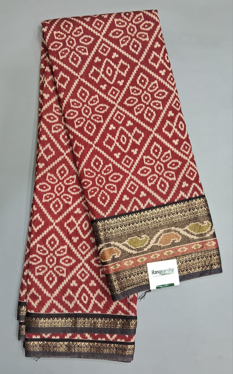 Red Moonga Silk Saree