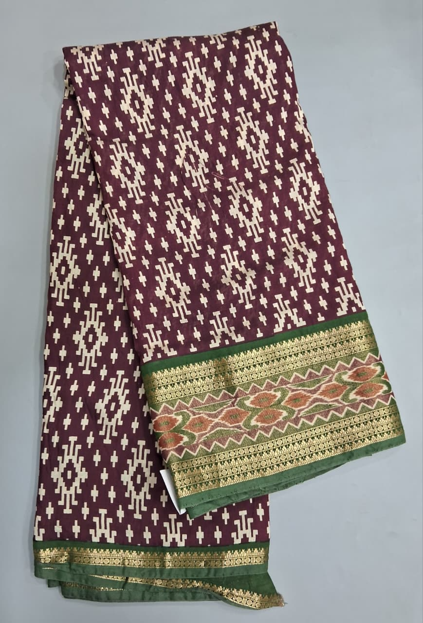 Wine Moonga Silk Saree