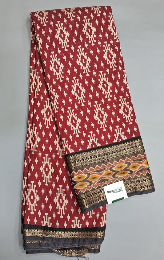 Red Moonga Silk Saree