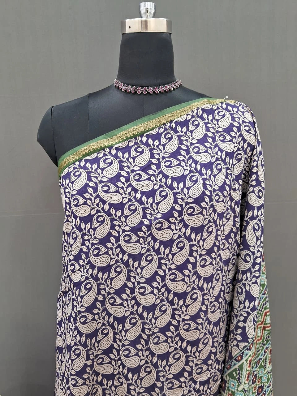 Blue Pure Moonga Silk Saree 