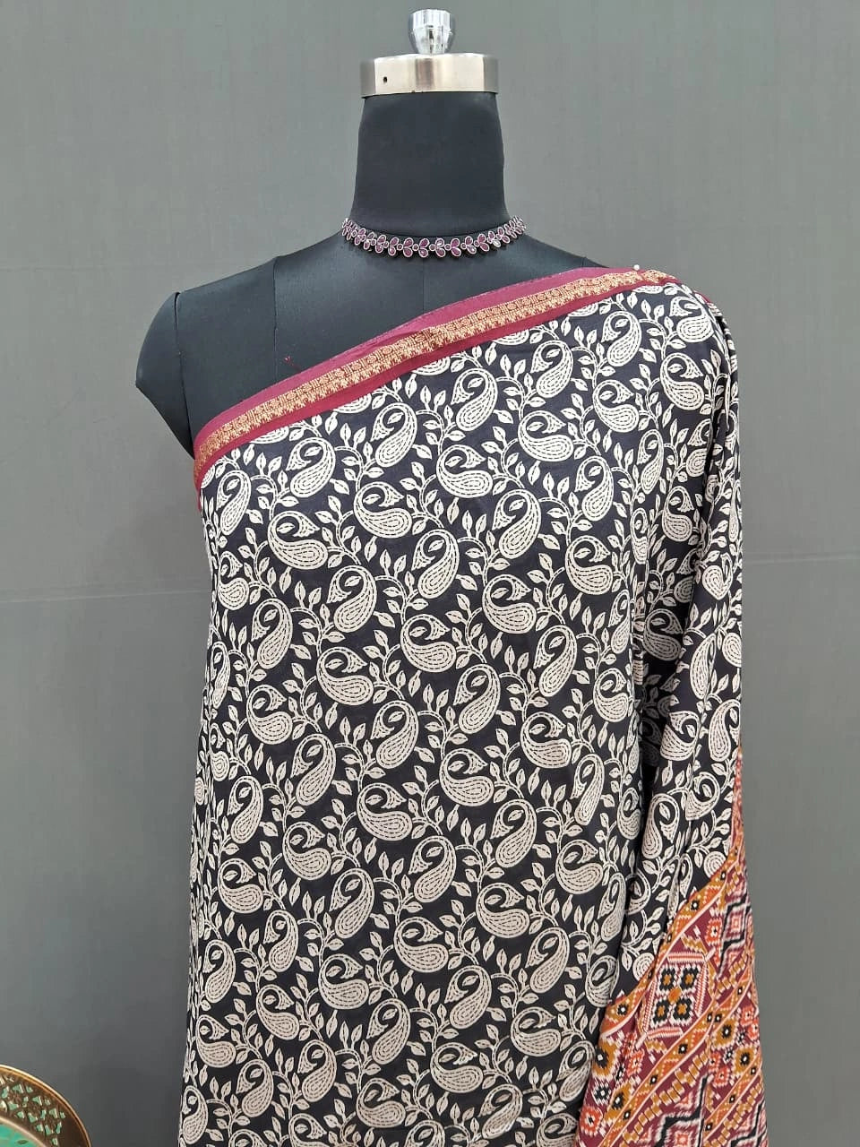 Black Moonga Silk Saree 