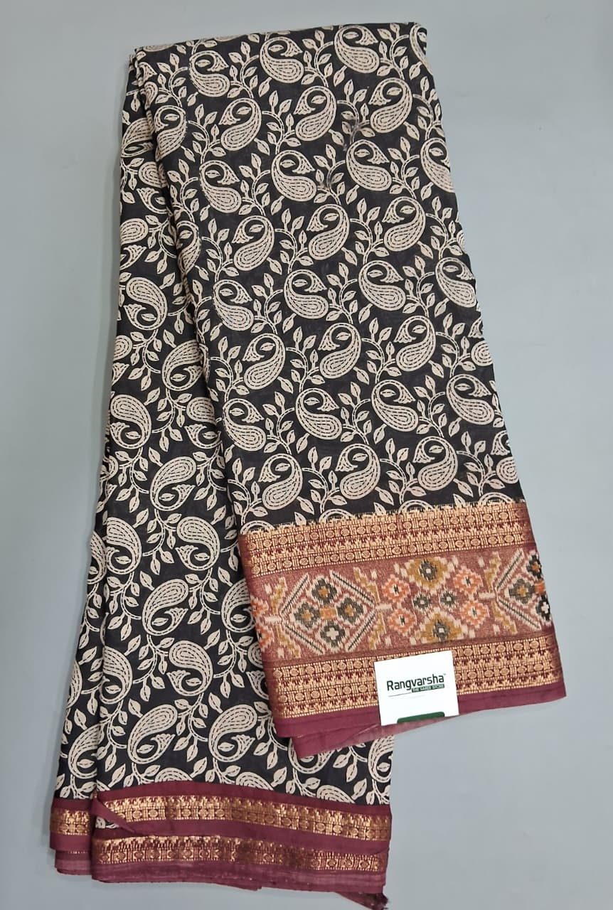 Black Moonga Silk Saree