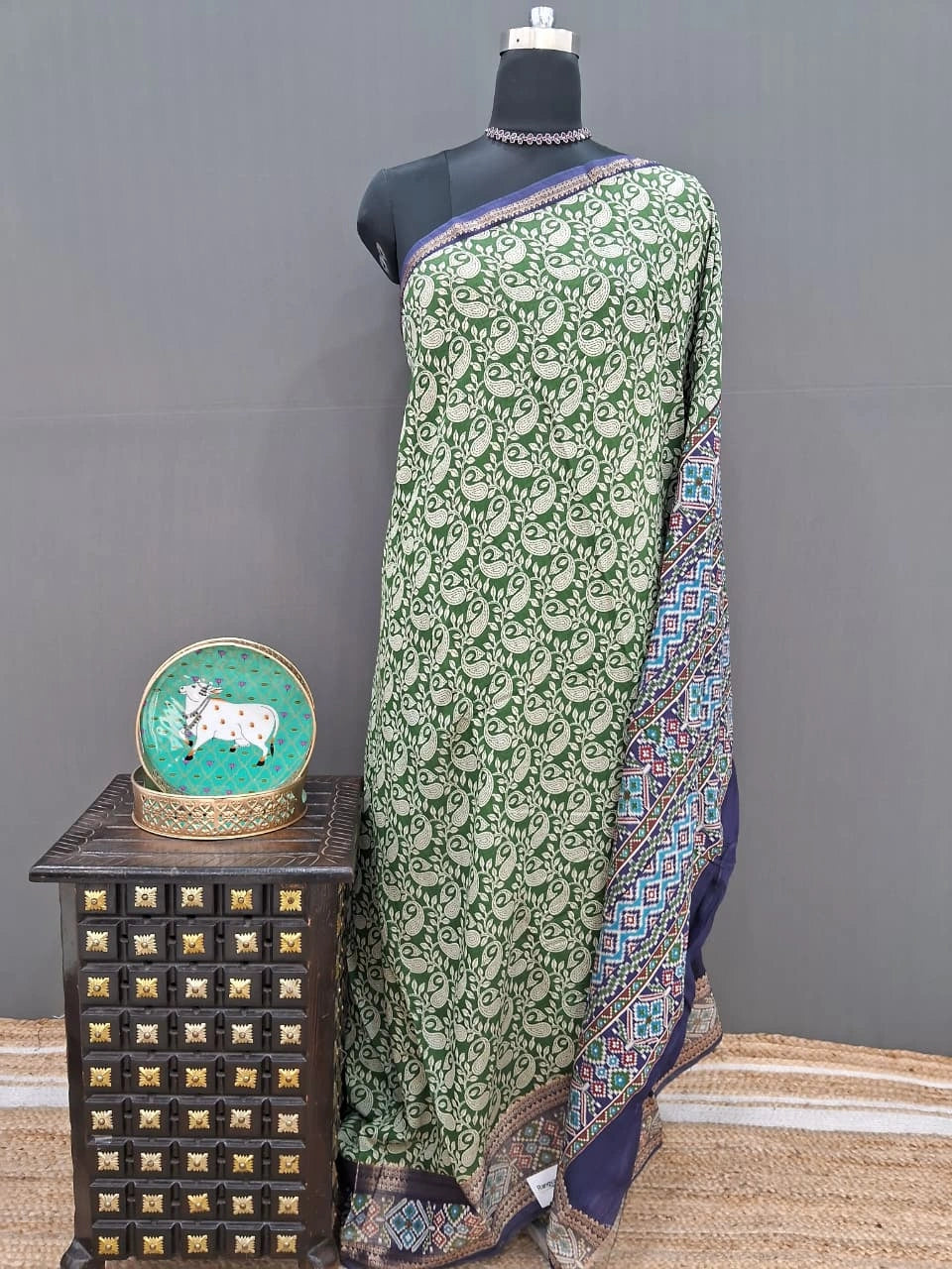 Green Moonga Silk Saree 
