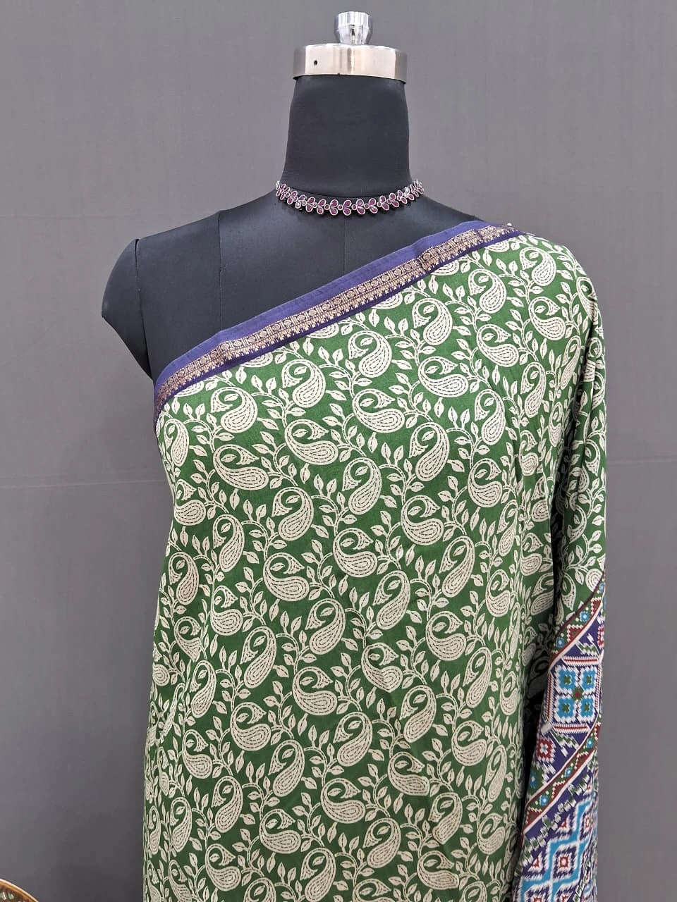 Green Moonga Silk Saree   