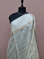 Off-white pure silk Kota saree 1