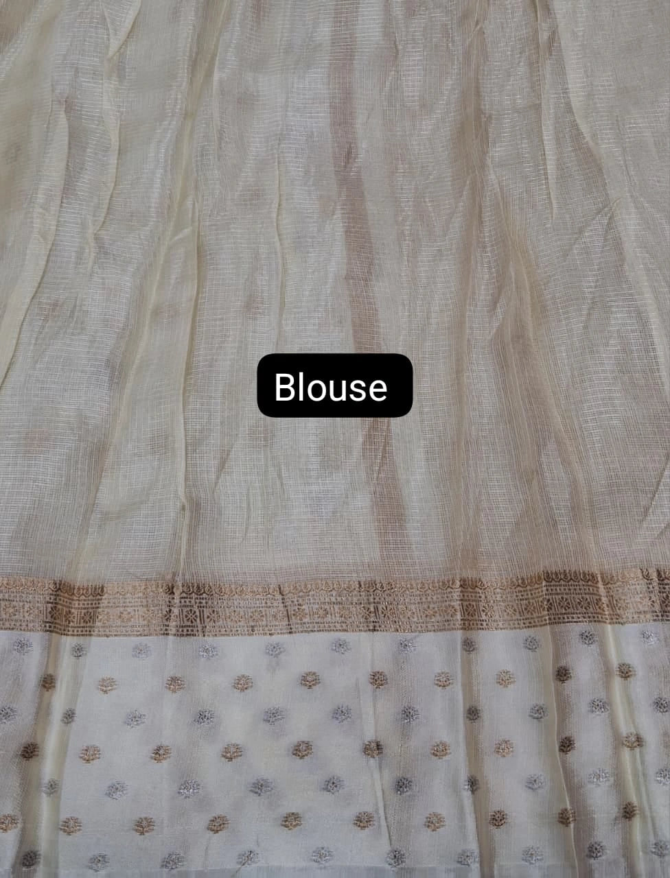 Off-white pure silk Kota saree Blouse