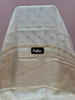 Off-white pure silk Kota saree pallu