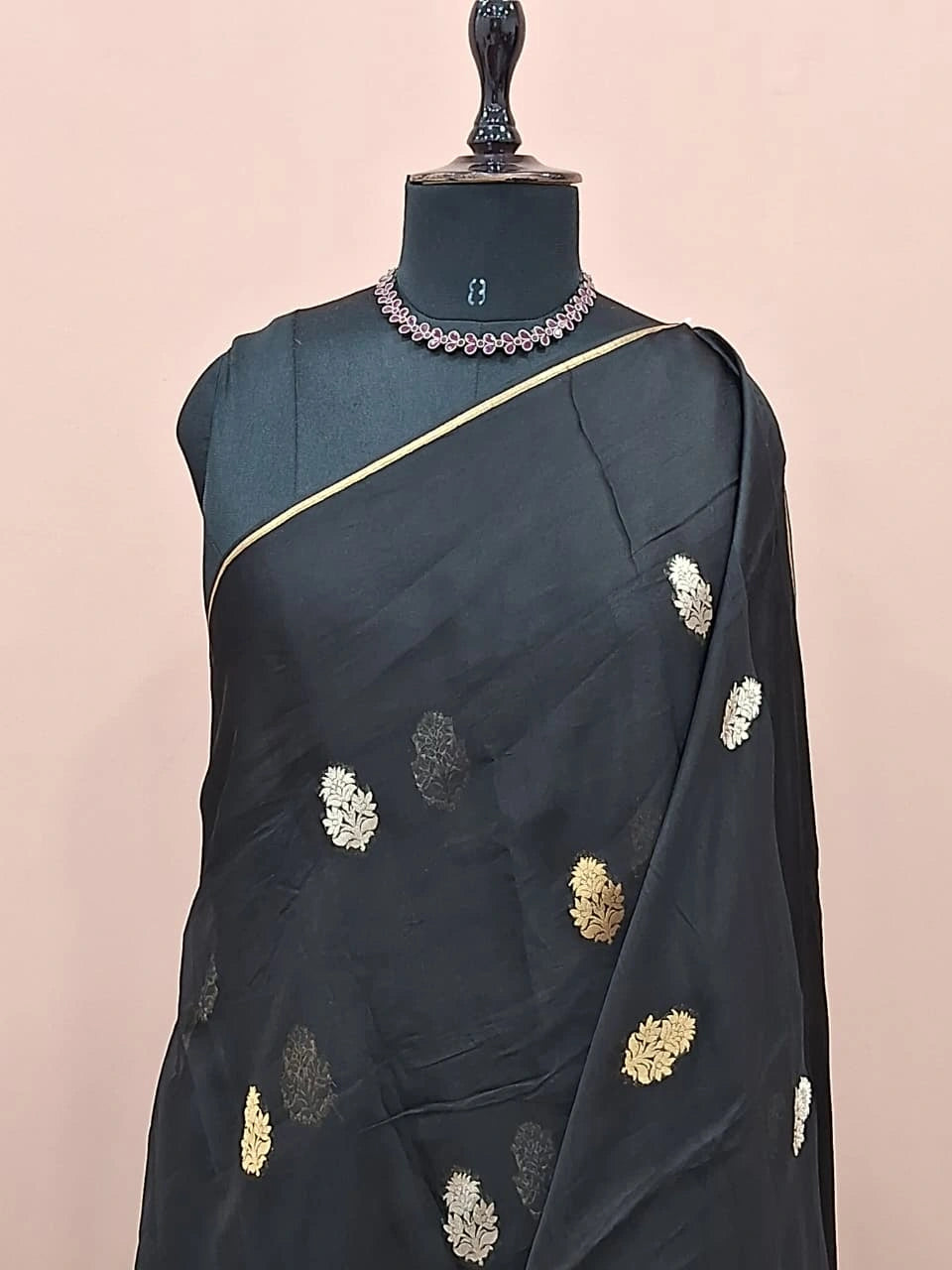 Black pure silk Kota saree 1