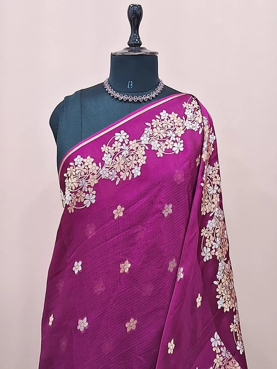 Wine pure silk Kota saree 1