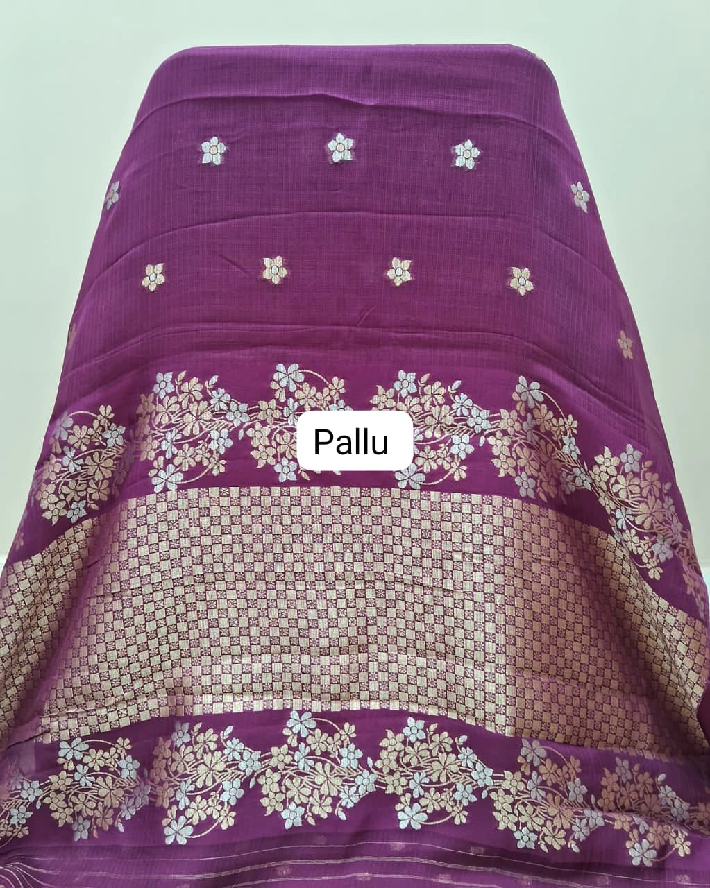 Wine pure silk Kota saree Pallu