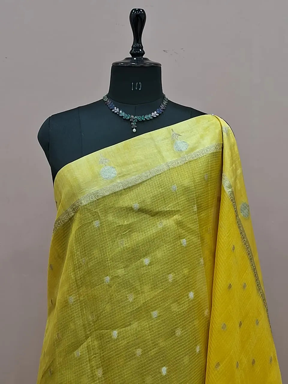 Light Yellow Pure Silk Kota Saree  1