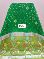 Dark Green Pure Silk Kota Saree Pallu