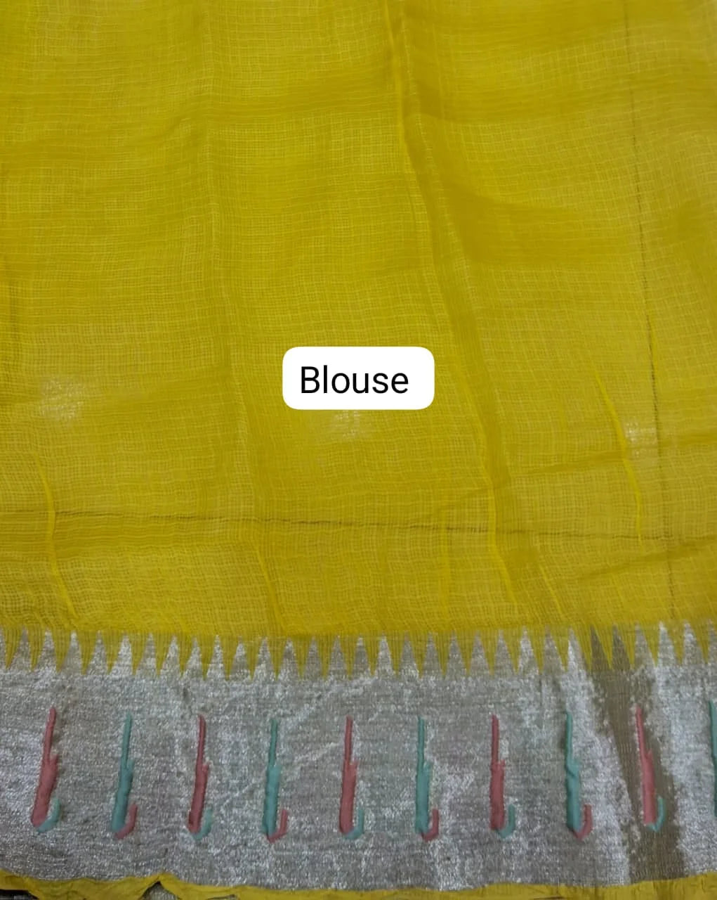 Dark Green Pure Silk Kota Saree Blouse