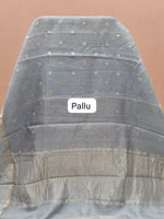 Grey Pure Silk Kota Saree Pallu
