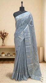 Grey Pure Silk Kota Saree