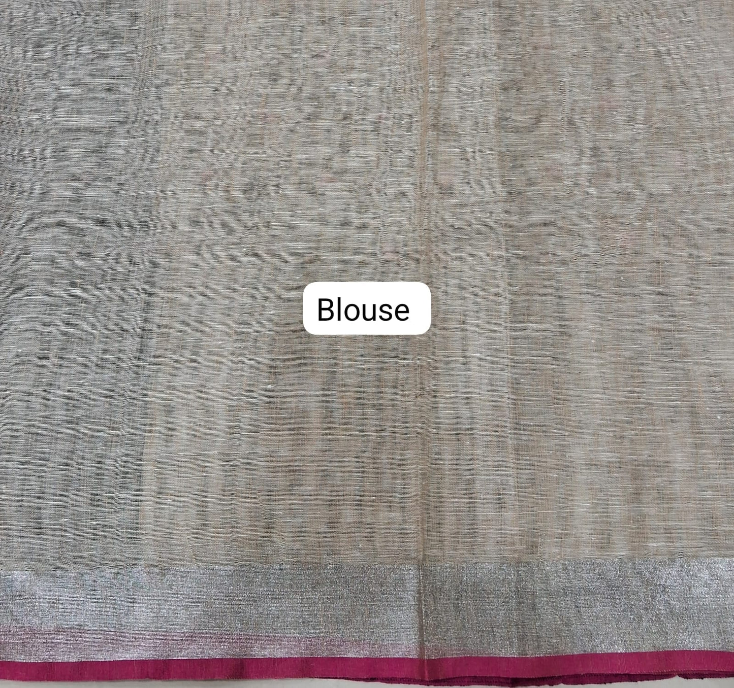 Elephant Grey Pure Linen Saree Blouse